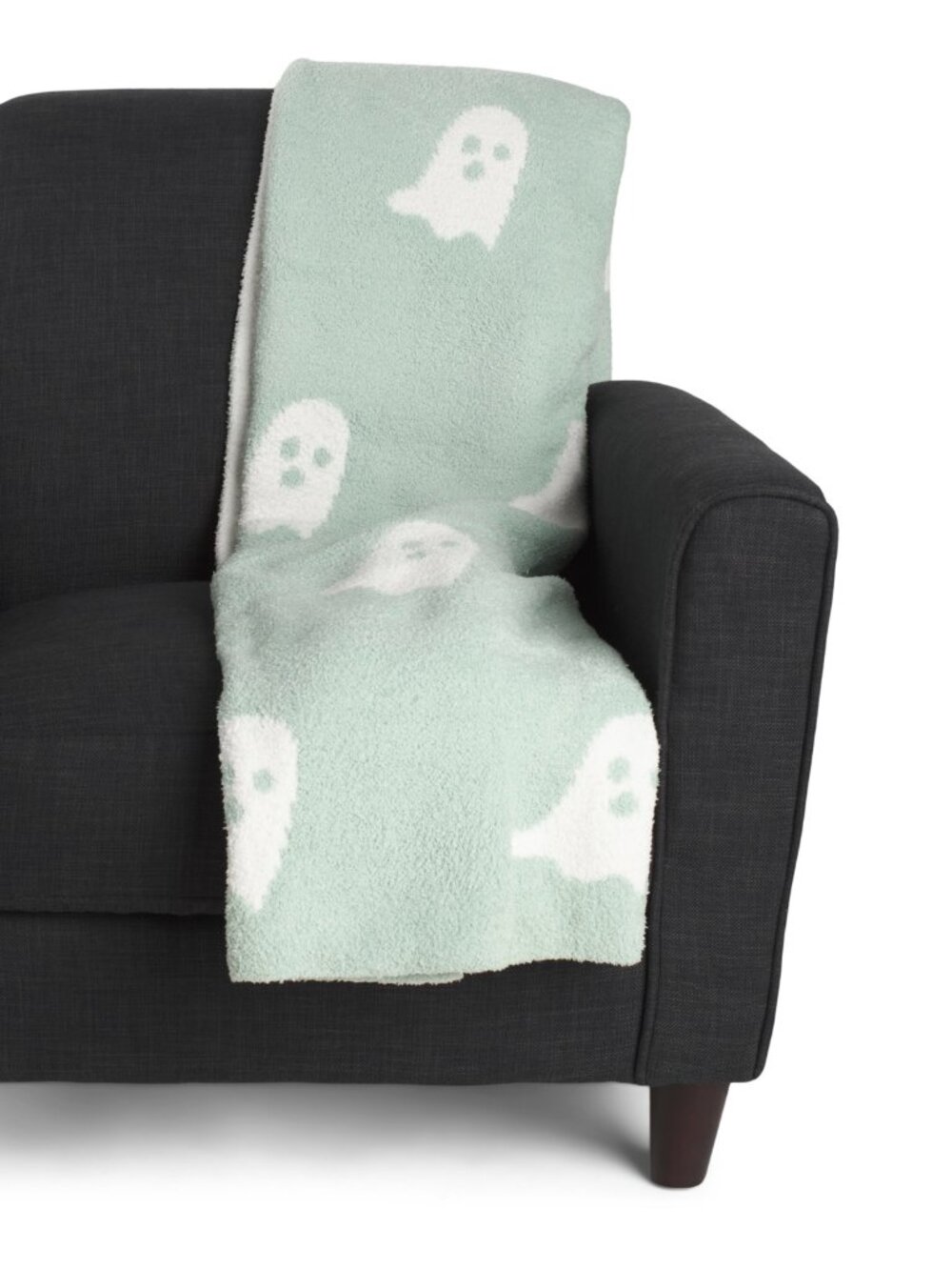 NWT - Cupcakes & Cashmere Feather Knit Ghosts Throw Blanket - Mint